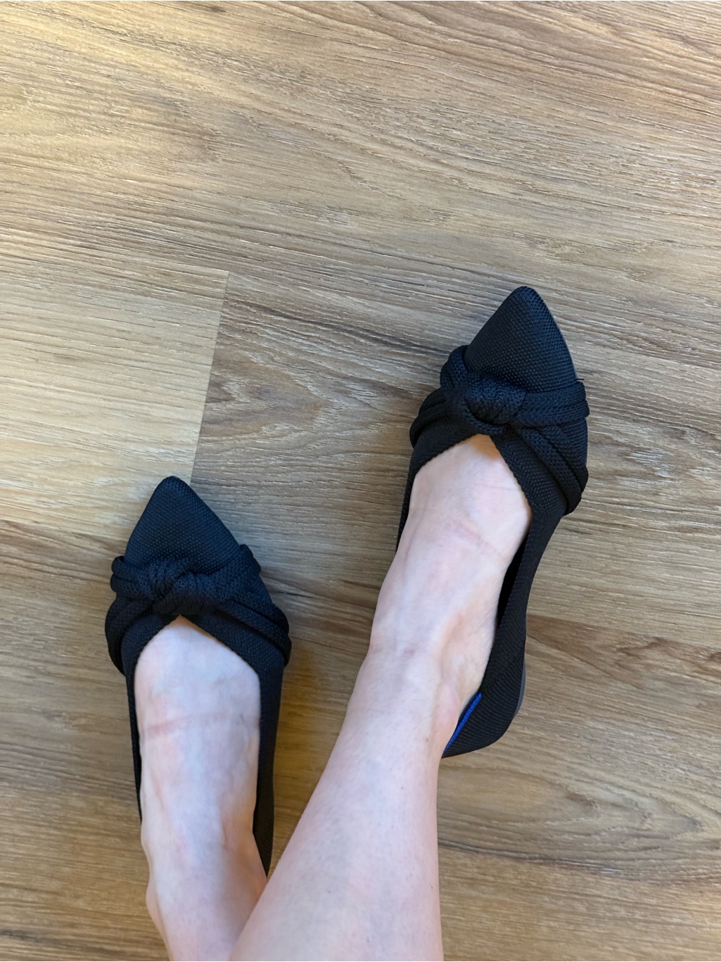 5.5 Rothy's Black Pointed Knot Ballet Flats